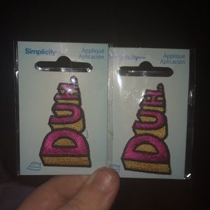 2 “Duh” iron on patches